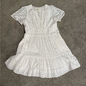 Anthropologie White Eyelet Somerset Dress Women’s XL